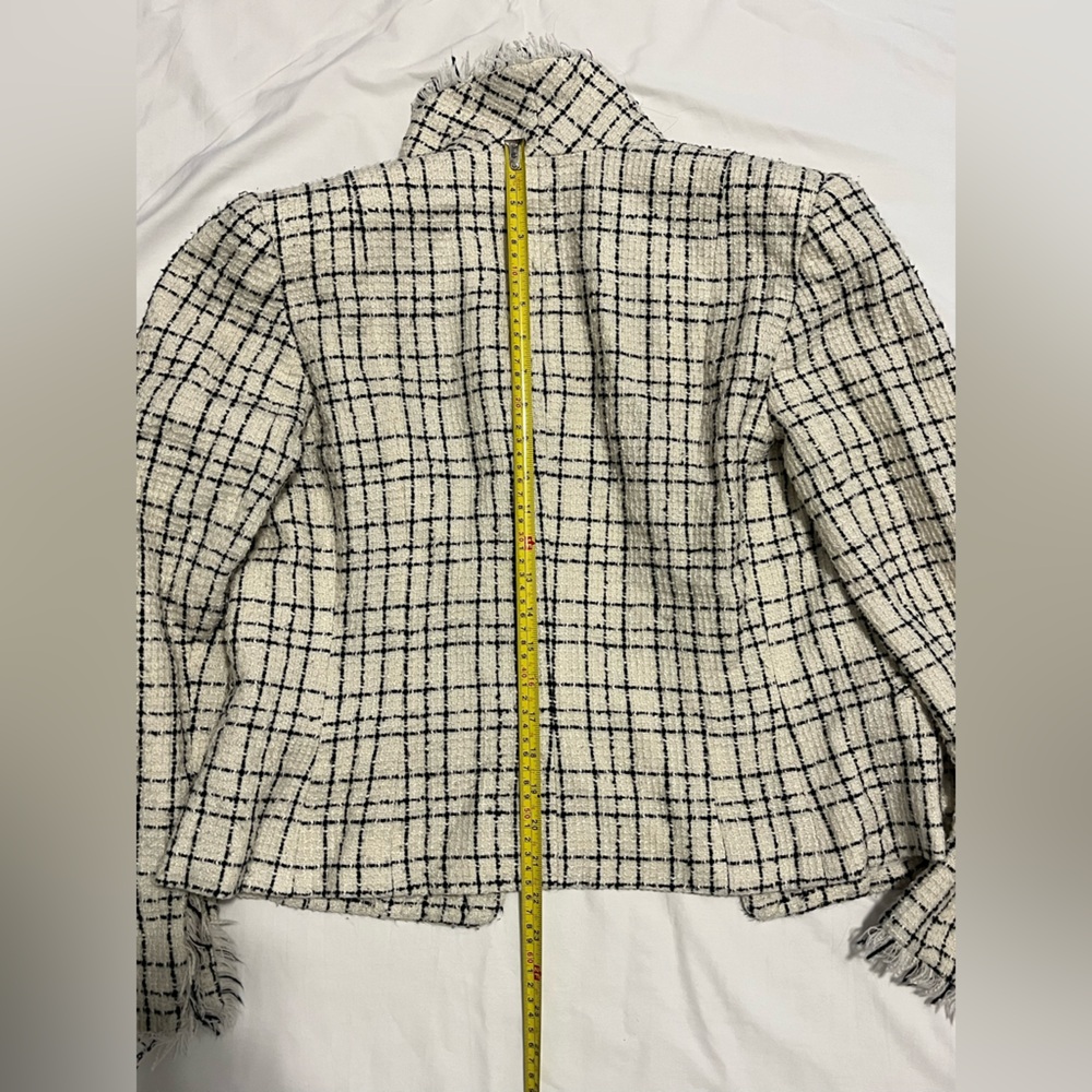 Apt. 9 Cream and Black Windowpane Tweed Blazer - Picture 5 of 5